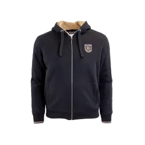 Sweat à capuche noir full-zip doublé sherpa