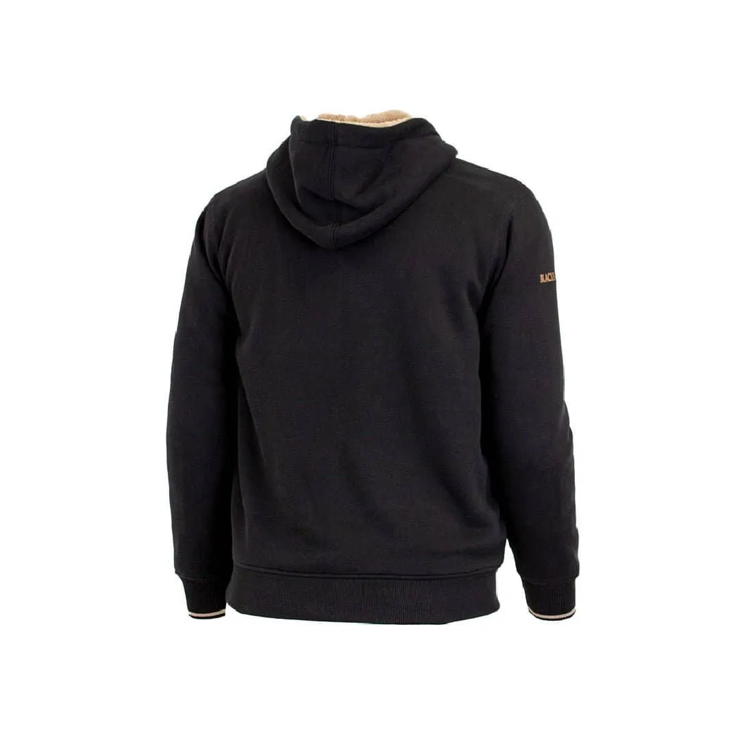 Sweat à capuche noir full-zip doublé sherpa