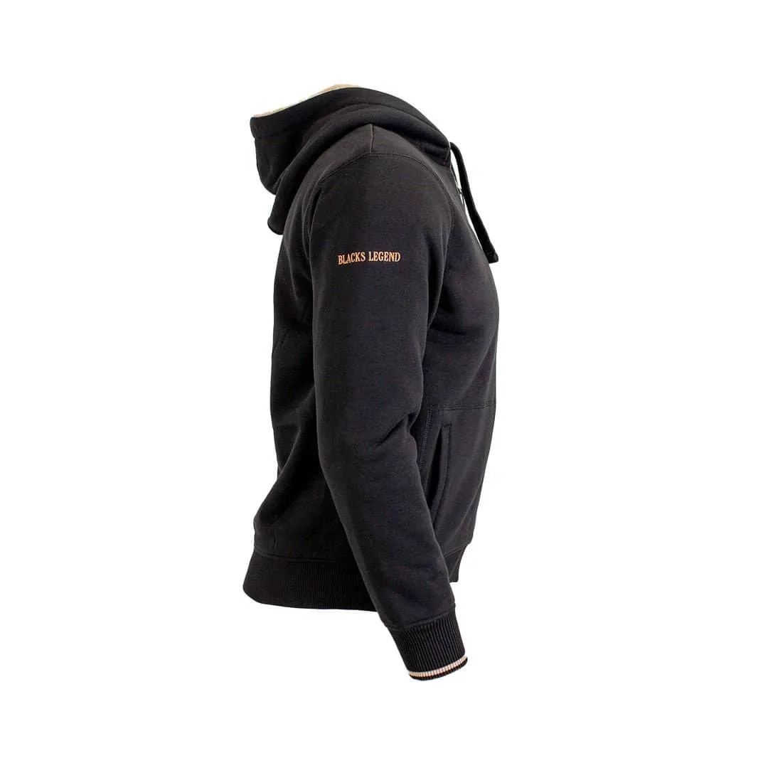 Sweat à capuche noir full-zip doublé sherpa