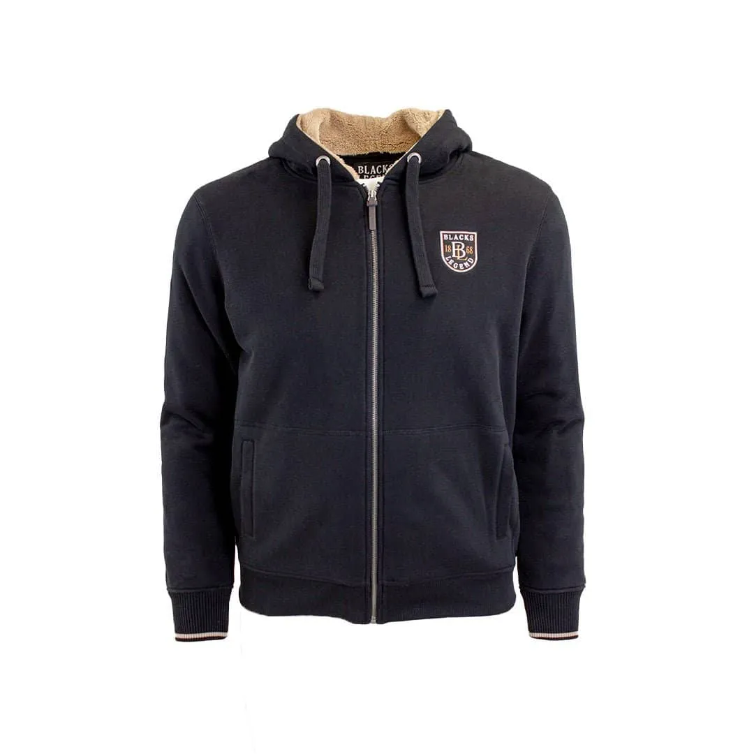 Sweat à capuche noir full-zip doublé sherpa