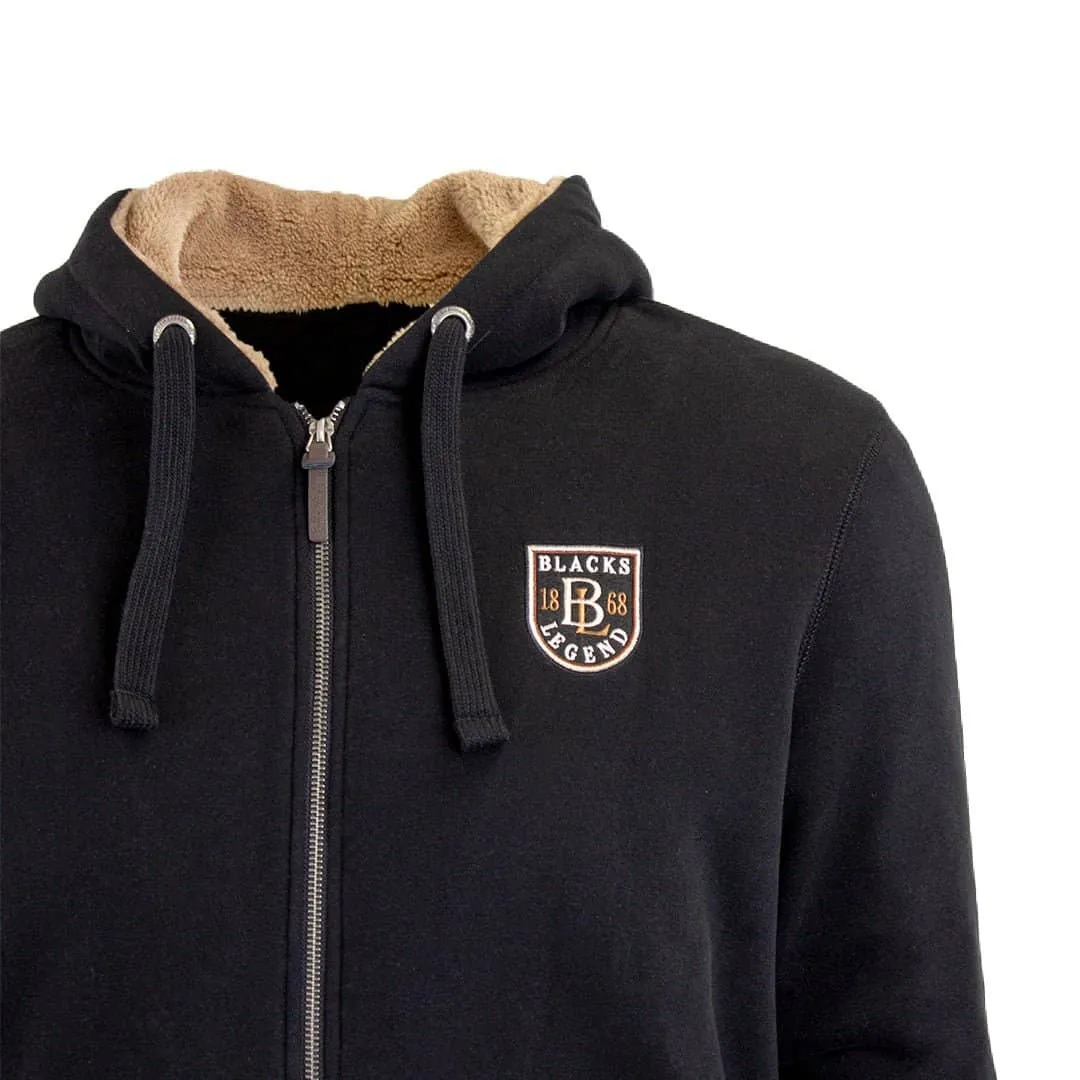 Sweat à capuche noir full-zip doublé sherpa