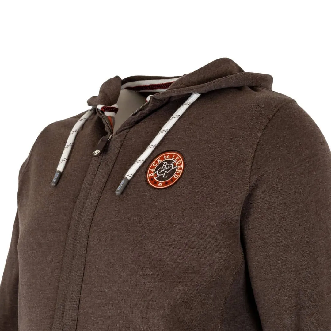 Sweat à capuche zippé marron glacé
