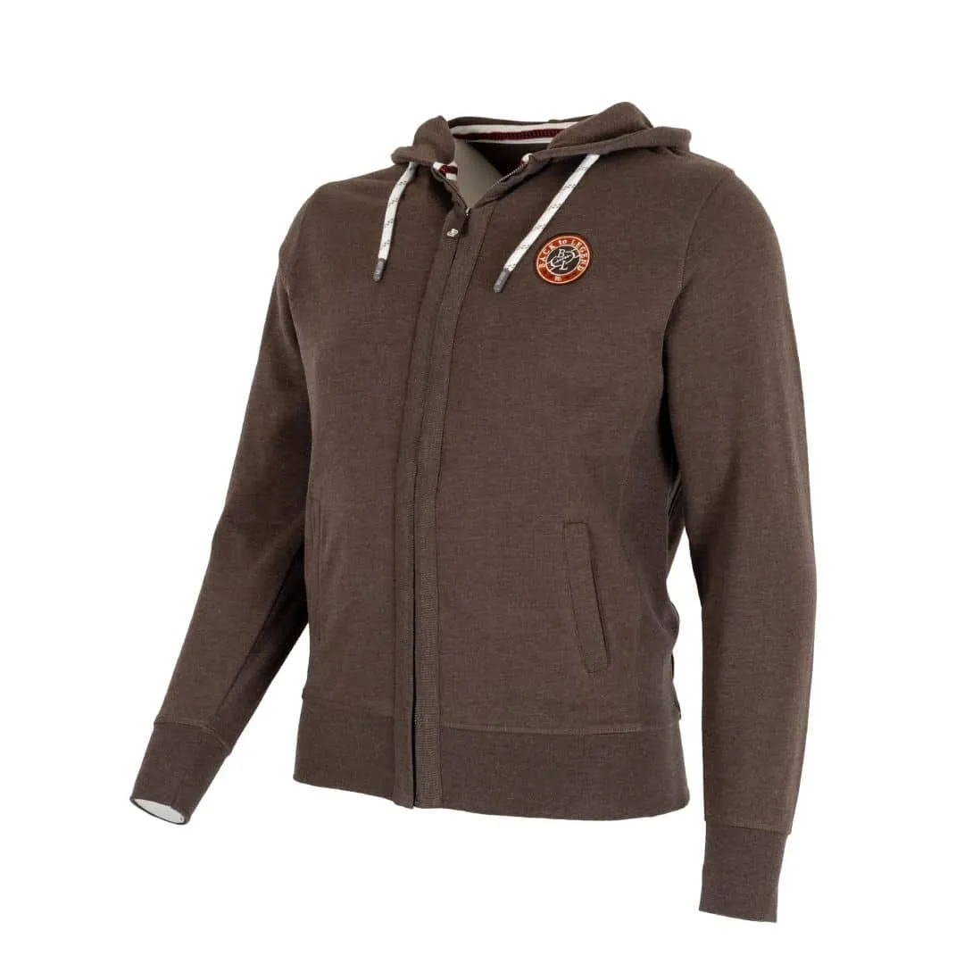 Sweat à capuche zippé marron glacé