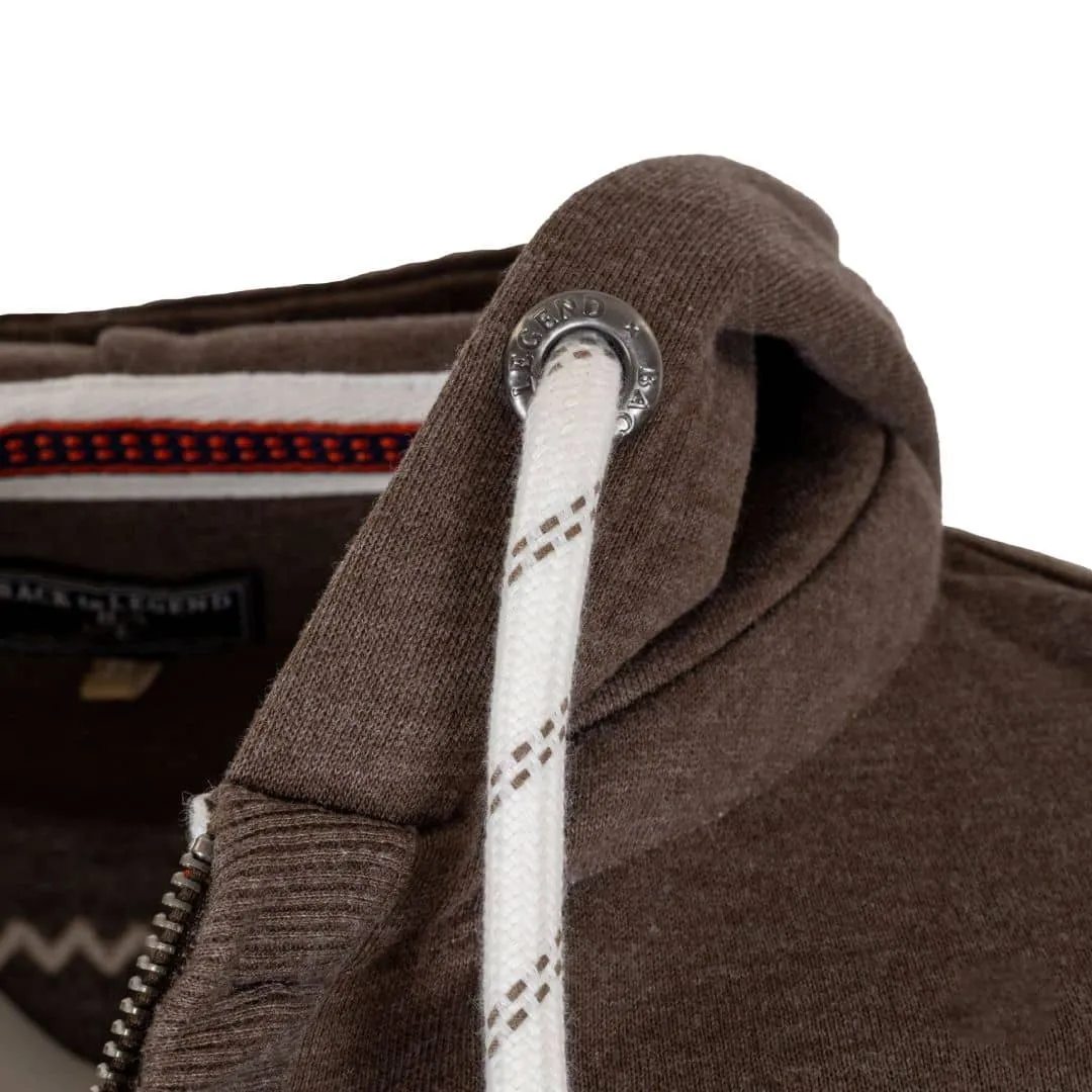 Sweat à capuche zippé marron glacé