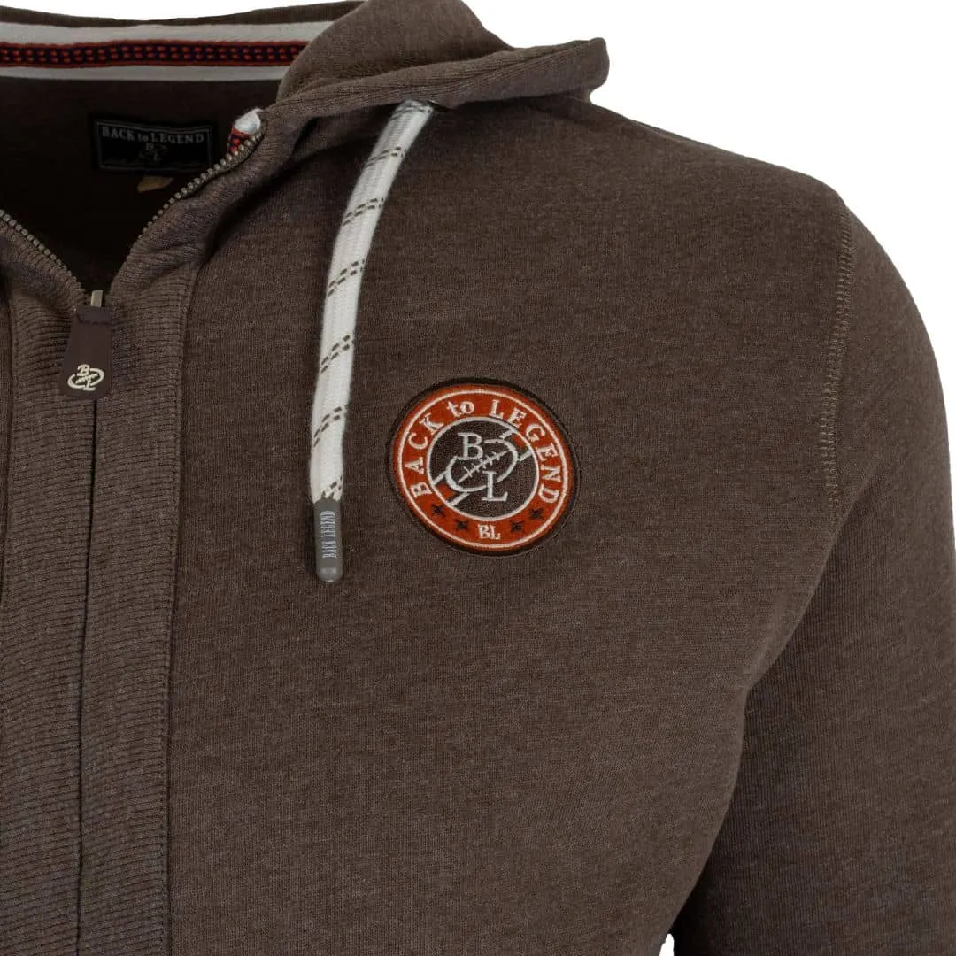 Sweat à capuche zippé marron glacé
