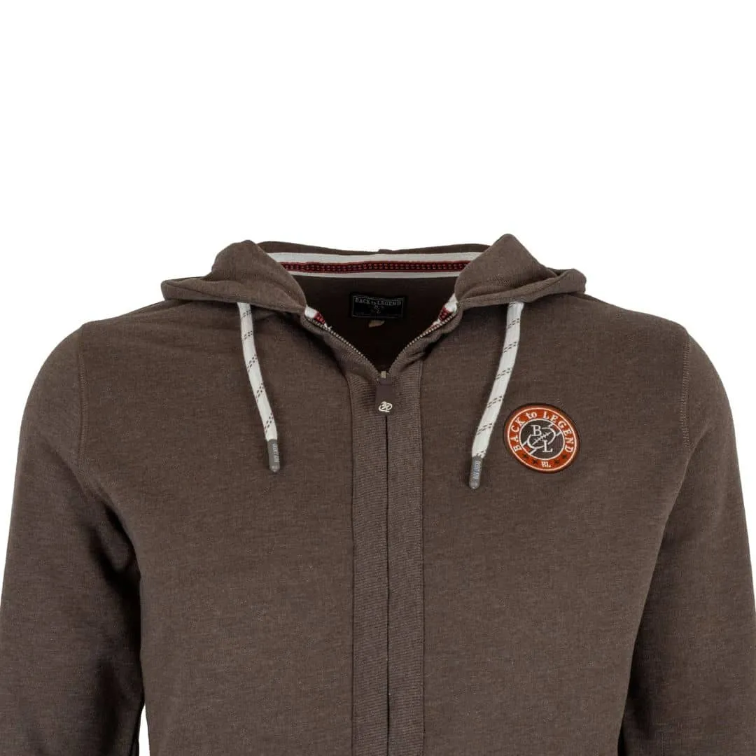 Sweat à capuche zippé marron glacé
