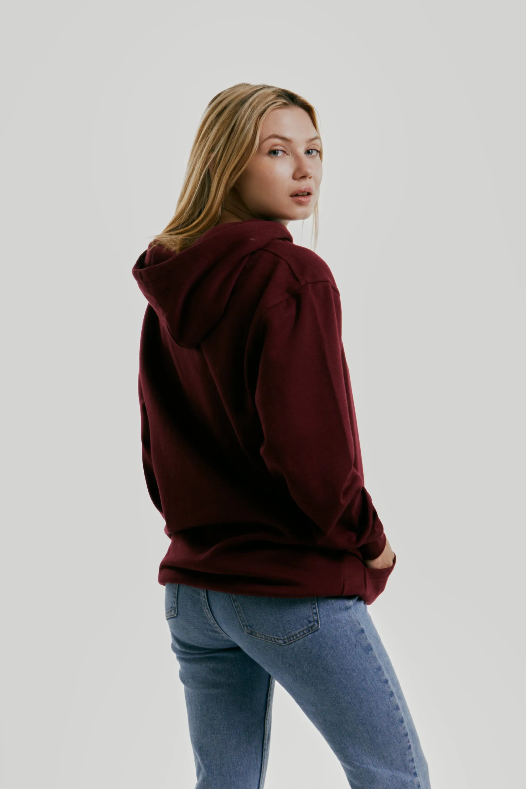 Sweatshirt à capuche London pour femmes Maroon - Radsow