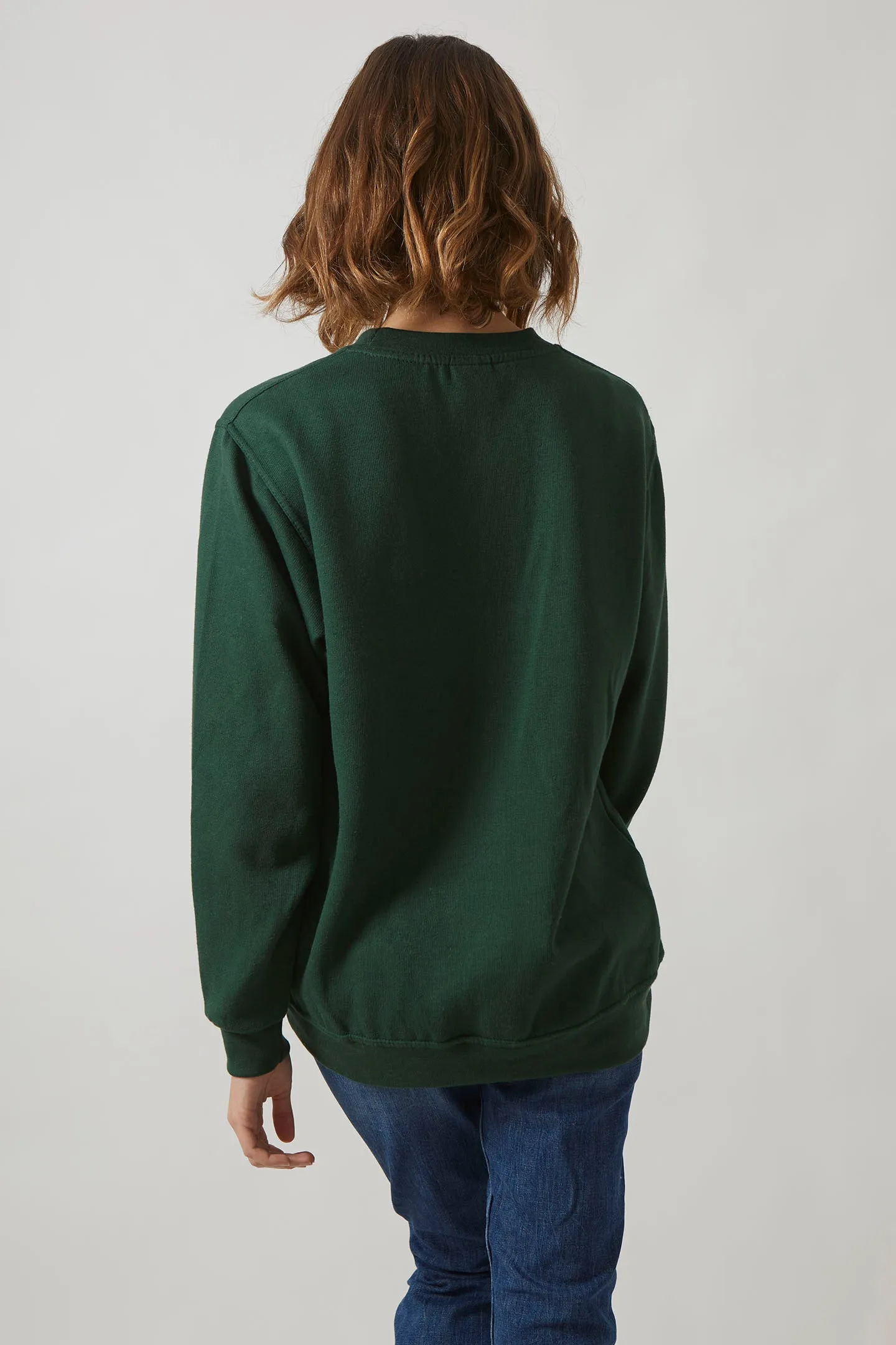 Sweatshirt Col Rond Paris pour femmes Bottle Green - Radsow
