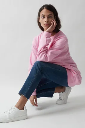 Sweatshirt Col Rond Paris pour femmes Rose - Radsow