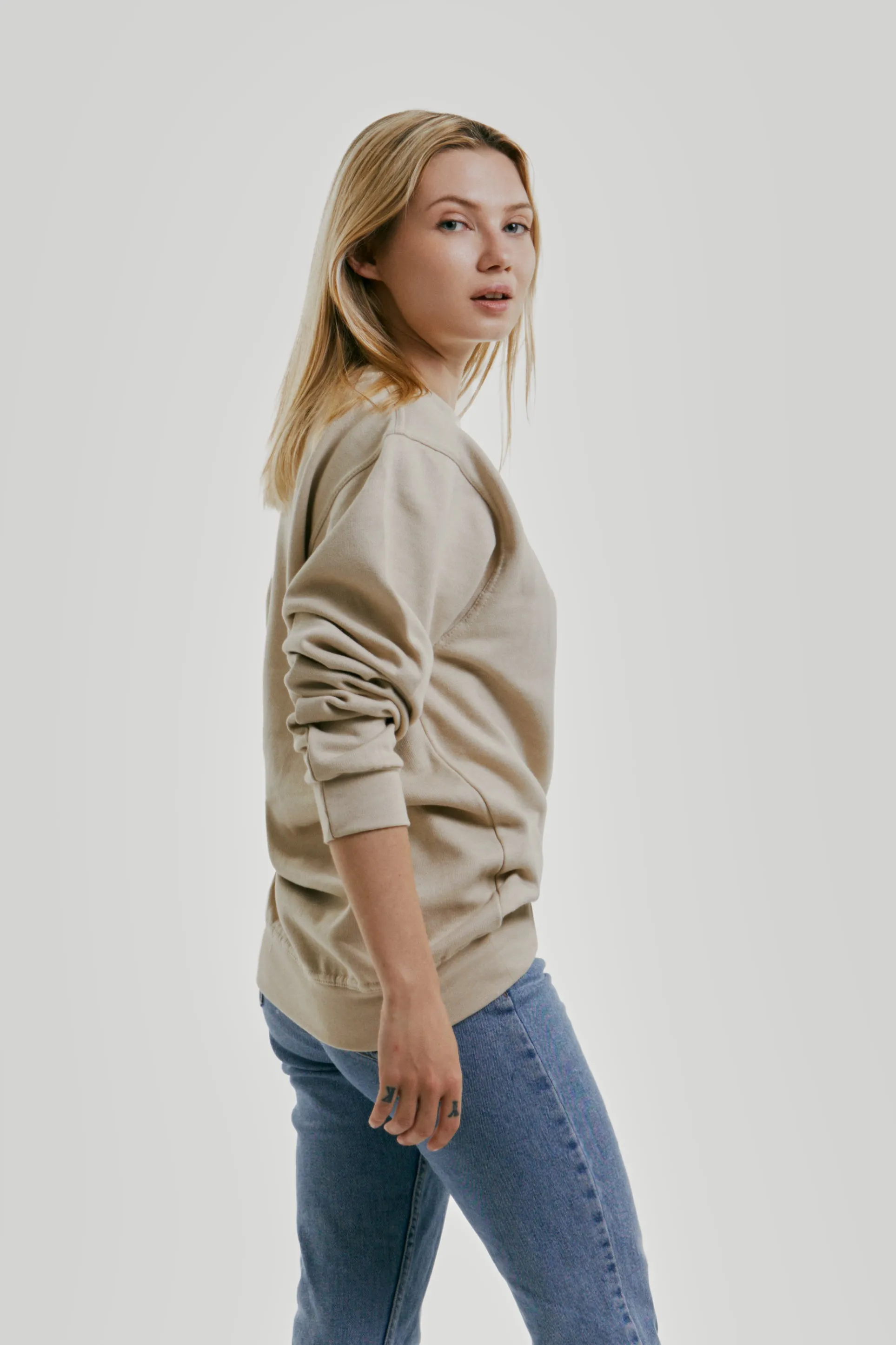 Sweatshirt Col Rond Paris pour femmes Sand - Radsow