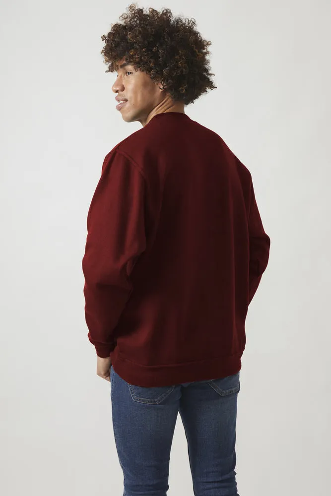 Sweatshirt Col Rond Paris pour hommes Maroon - Radsow