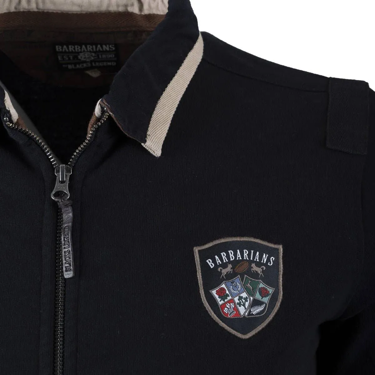 Sweatshirt noir à zip Barbarians