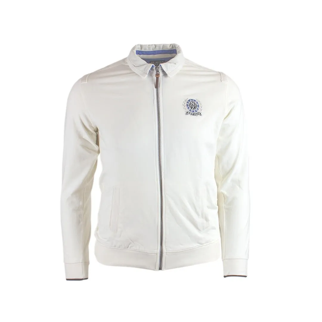 Sweatshirt zippé blanc col polo