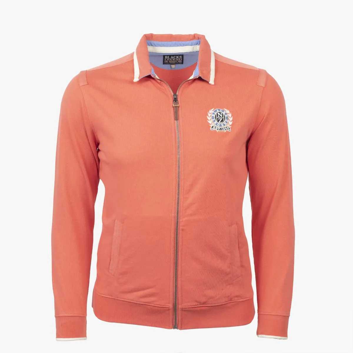 Sweatshirt zippé rose col polo