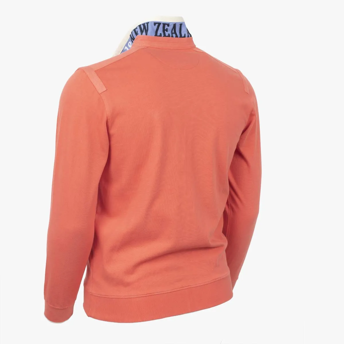 Sweatshirt zippé rose col polo