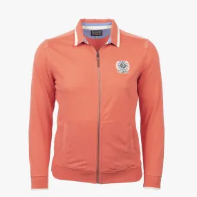Sweatshirt zippé rose col polo