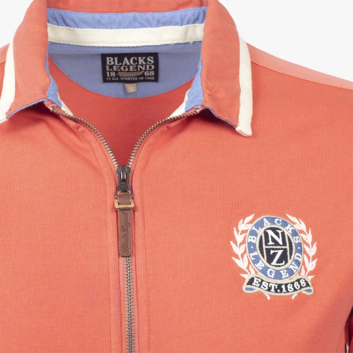 Sweatshirt zippé rose col polo