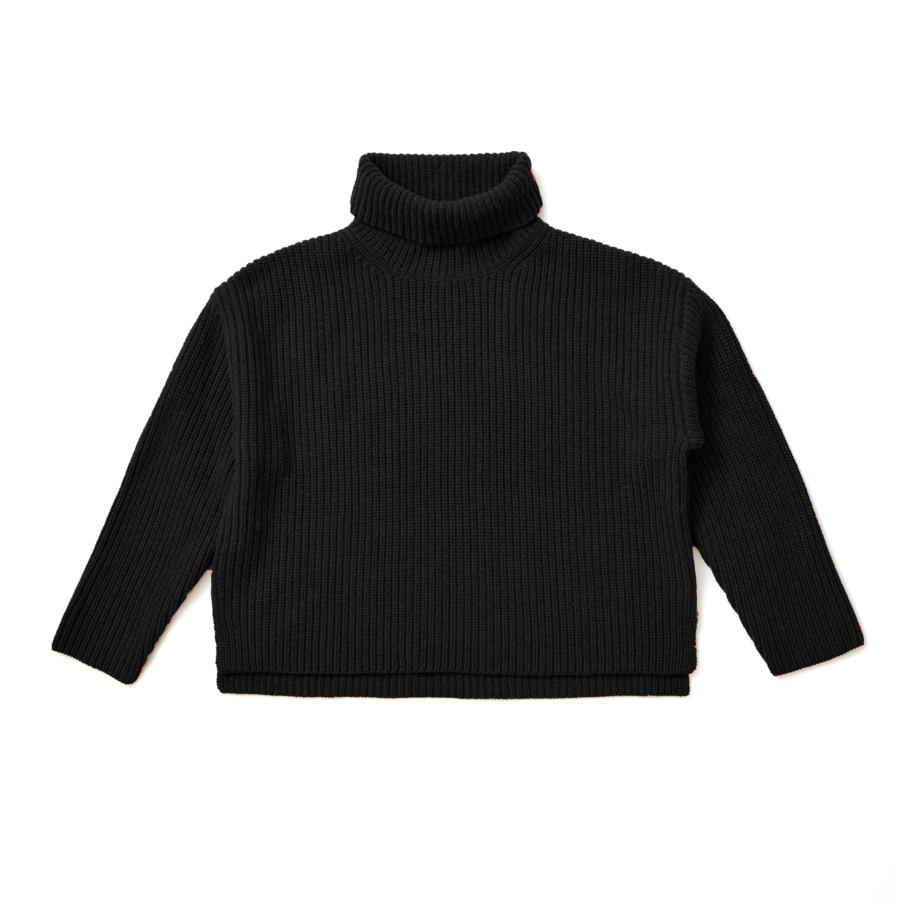 Textured Turtleneck in Classic Black