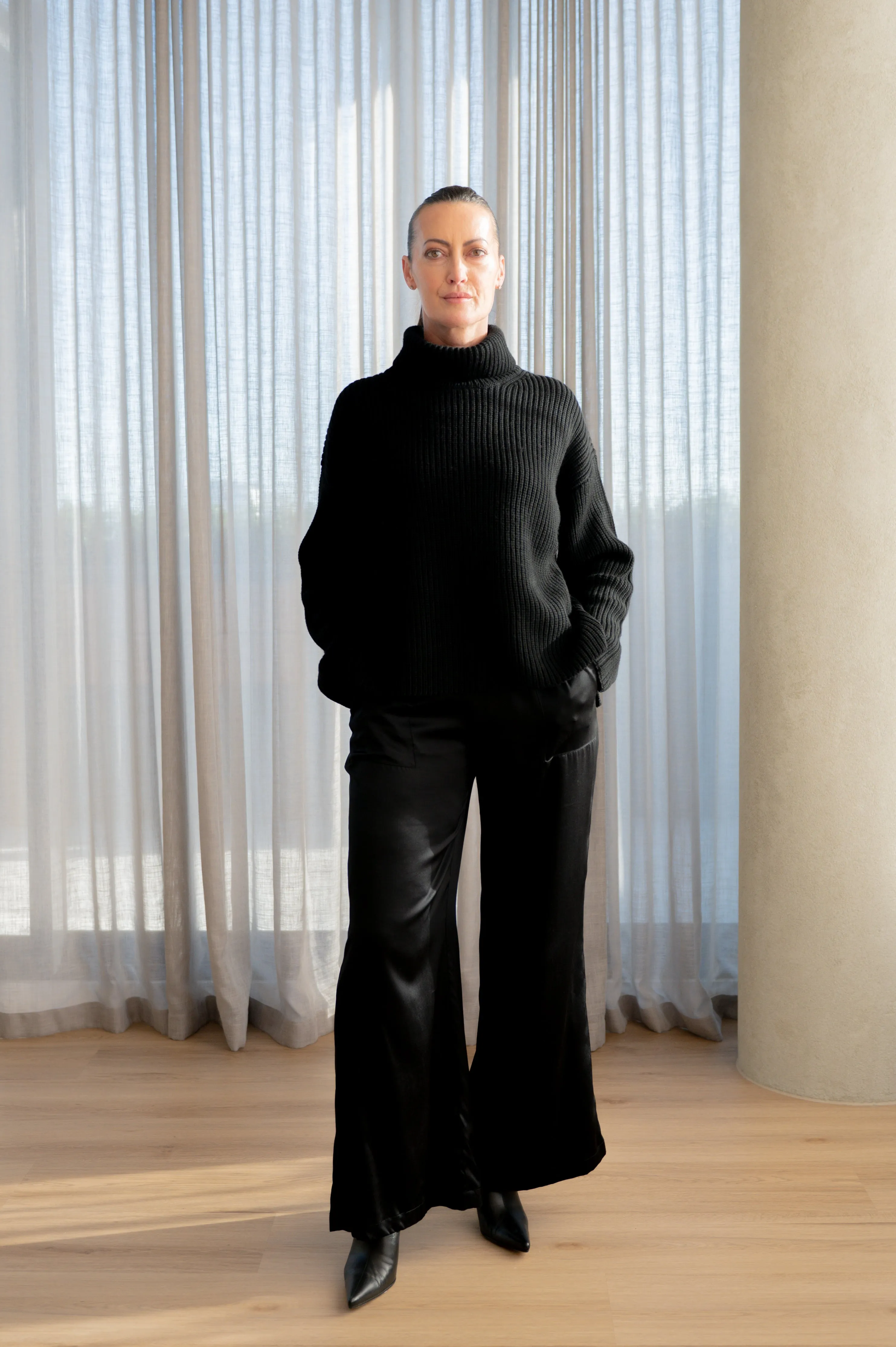 Textured Turtleneck in Classic Black