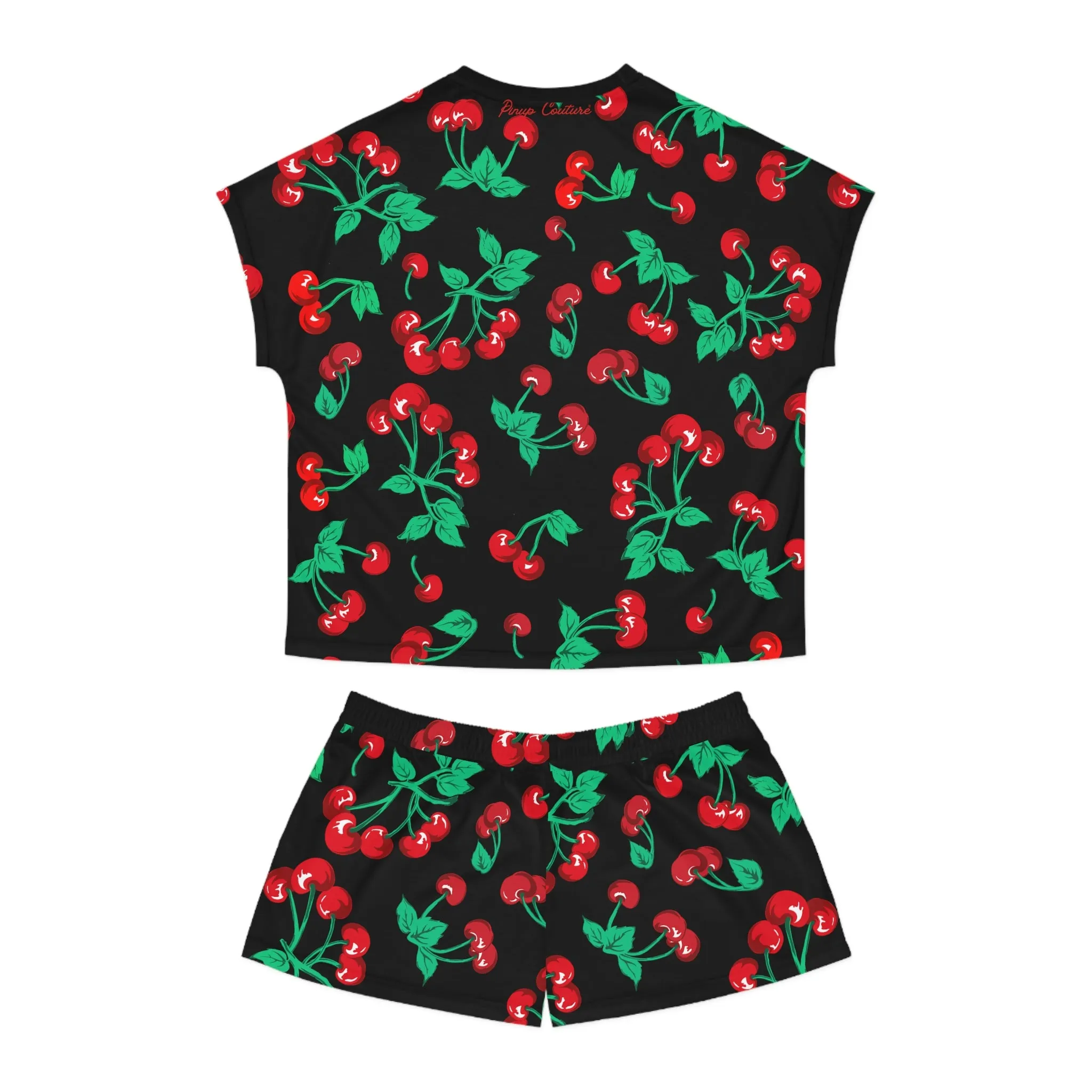 TGIF Sleepover PJs in Black Cherry Girl Tee & Pajama Shorts-Set | Pinup Couture Relaxed