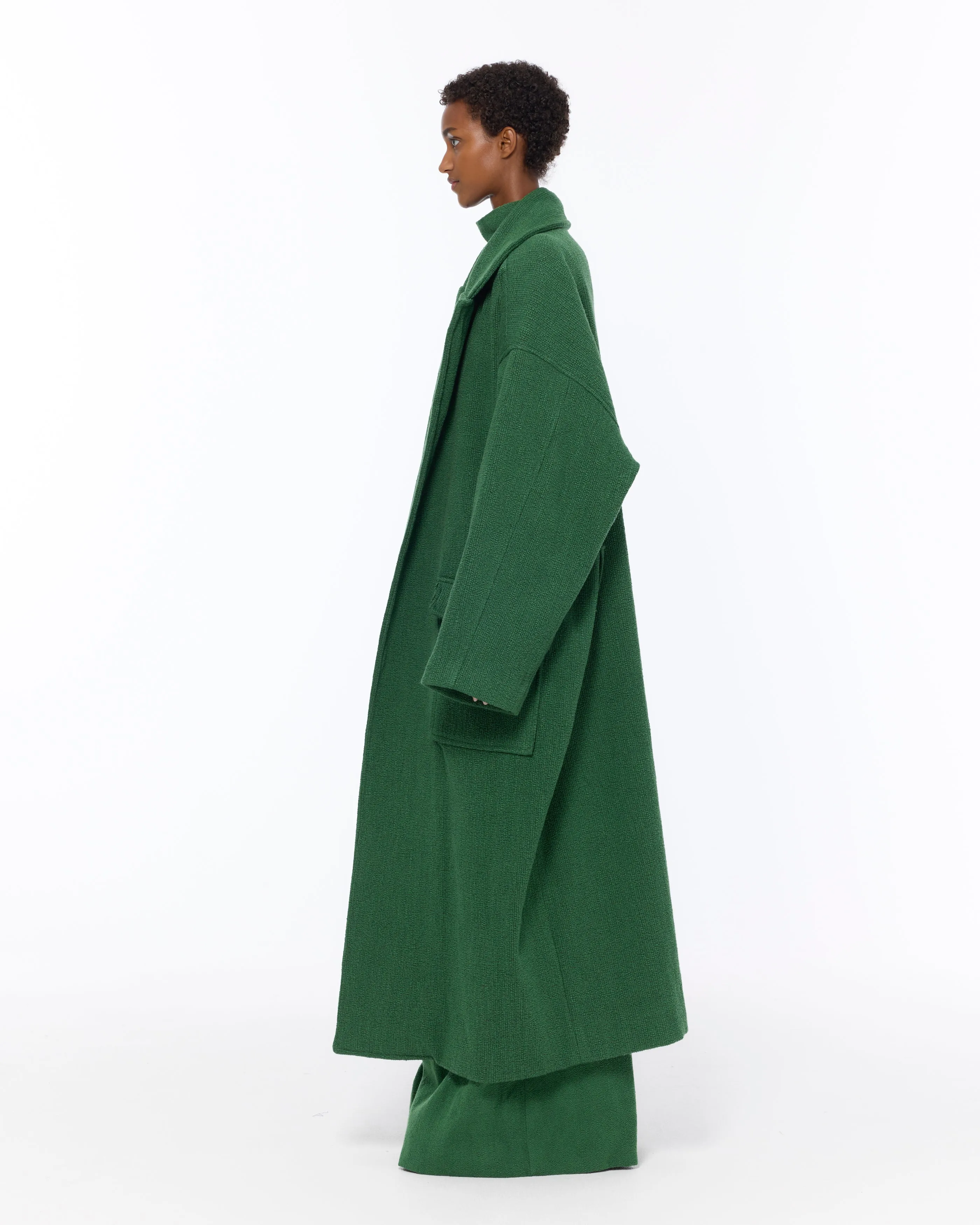 The Blanket Coat : Eden Green Boucle
