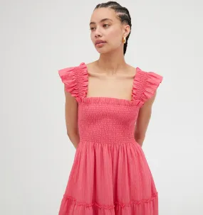 The Ellie Nap Dress - Watermelon Tonal Seersucker