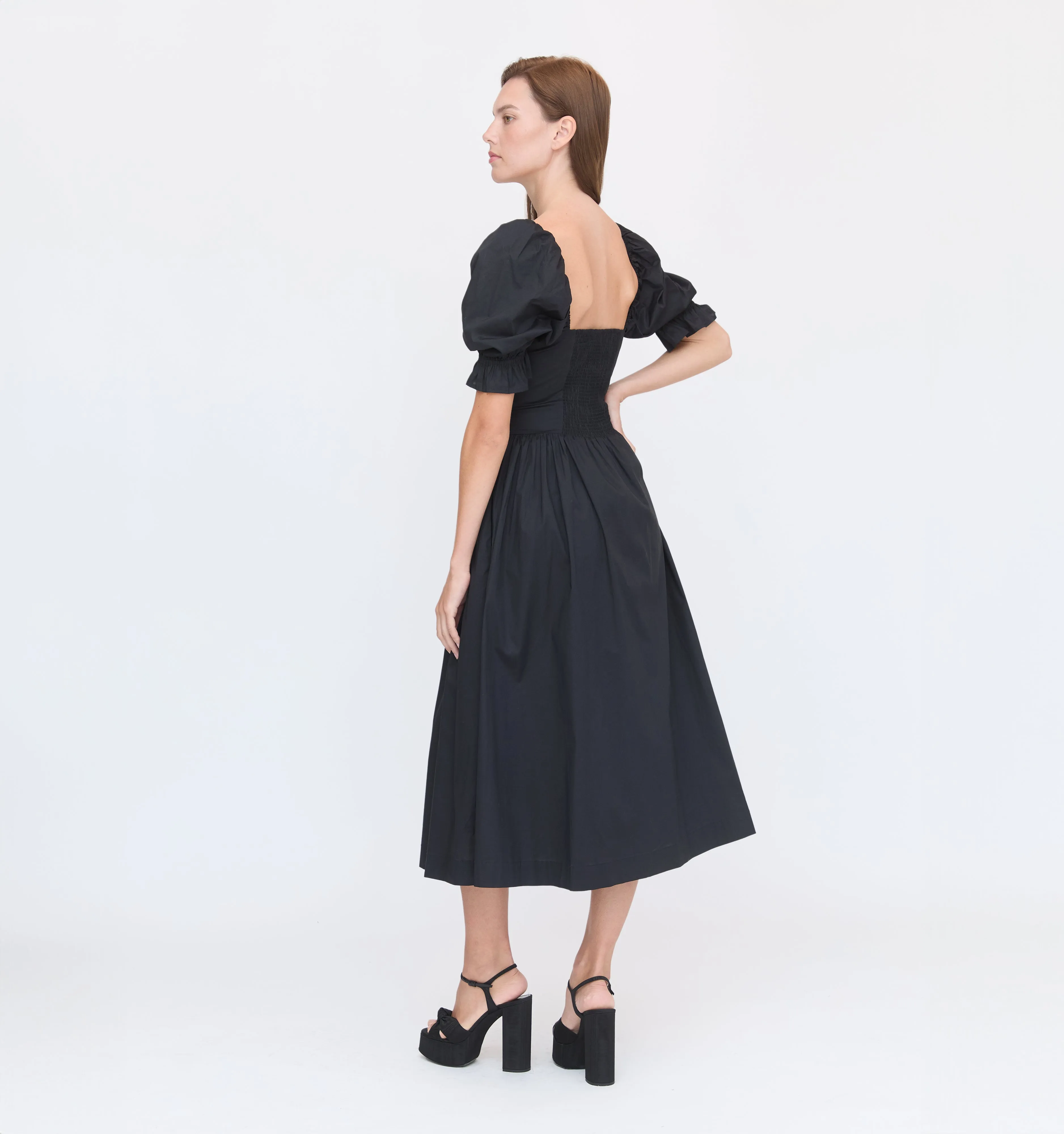 The Ophelia Dress - Black Cotton Voile