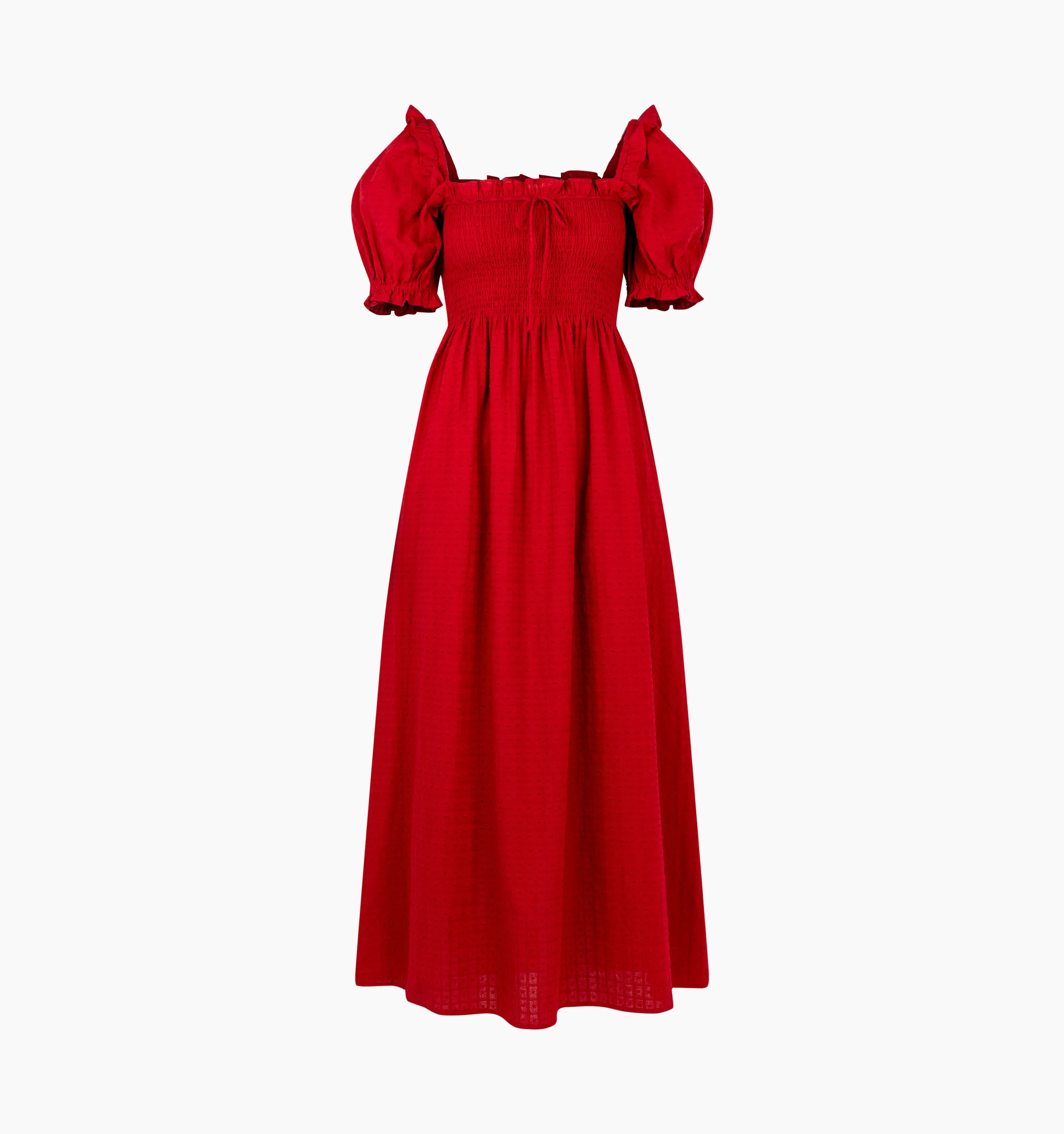 The Scarlett Nap Dress - Chili Red Textured Clip Dot