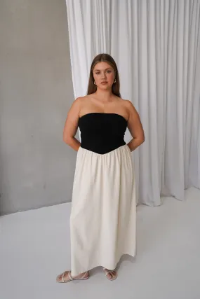 VELLA DRESS NEUTRAL/BLACK