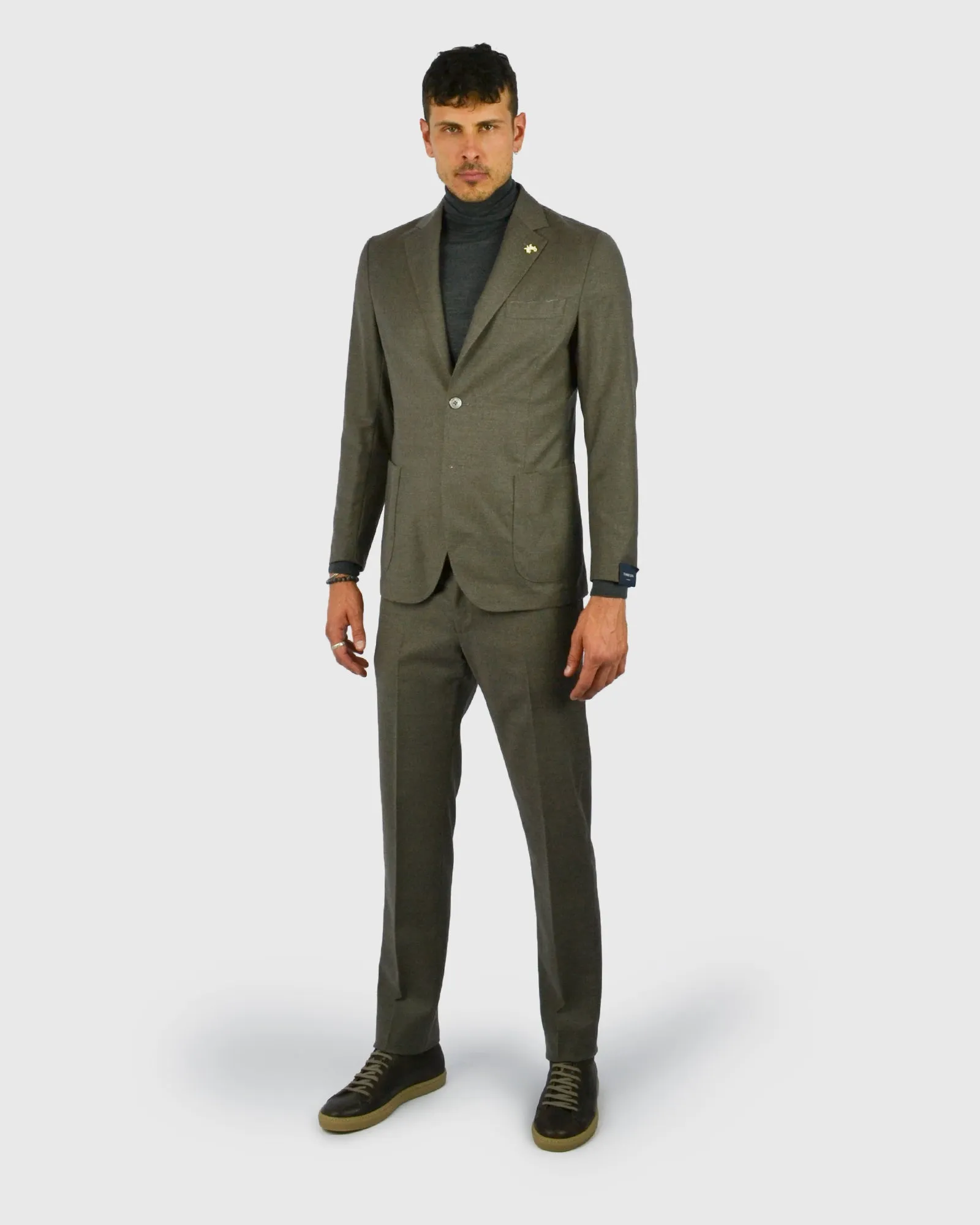 VISCONTI W23R CHARCOAL WOOL ROLL NECK / POLO NECK