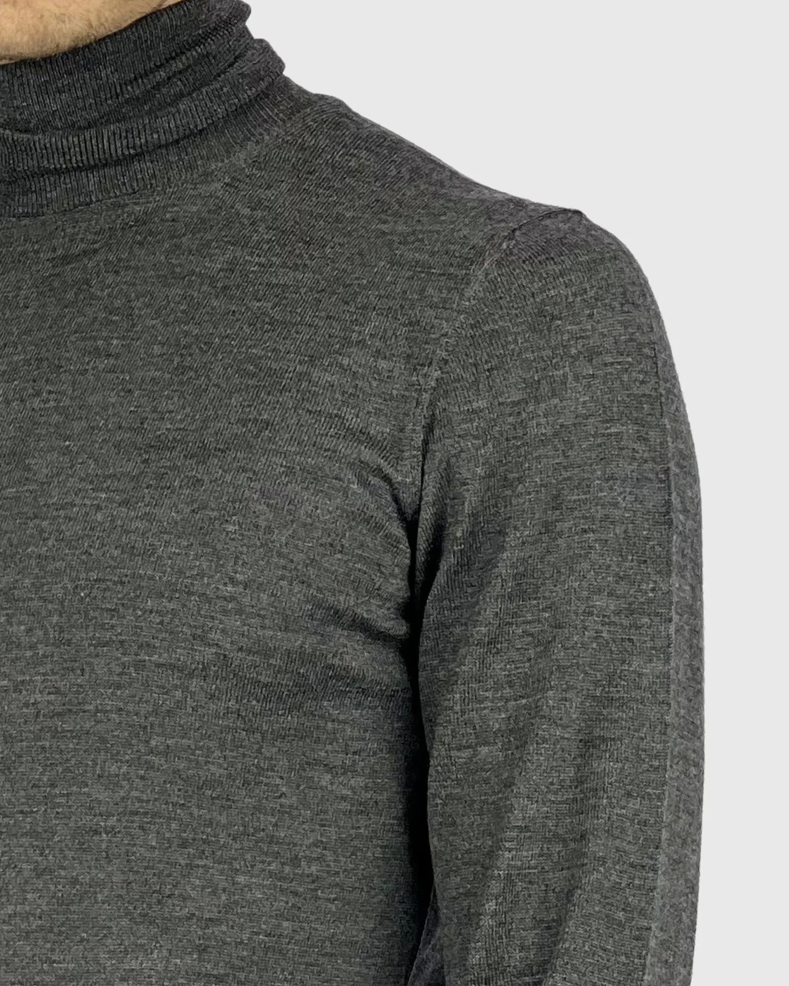 VISCONTI W23R CHARCOAL WOOL ROLL NECK / POLO NECK