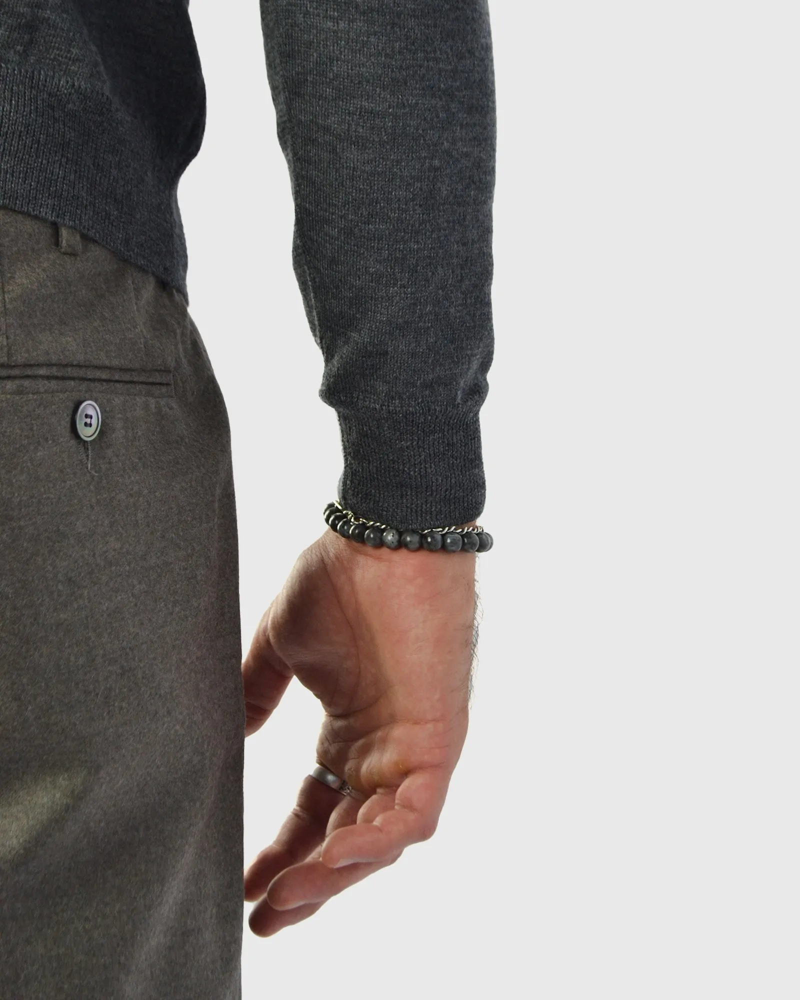 VISCONTI W23R CHARCOAL WOOL ROLL NECK / POLO NECK