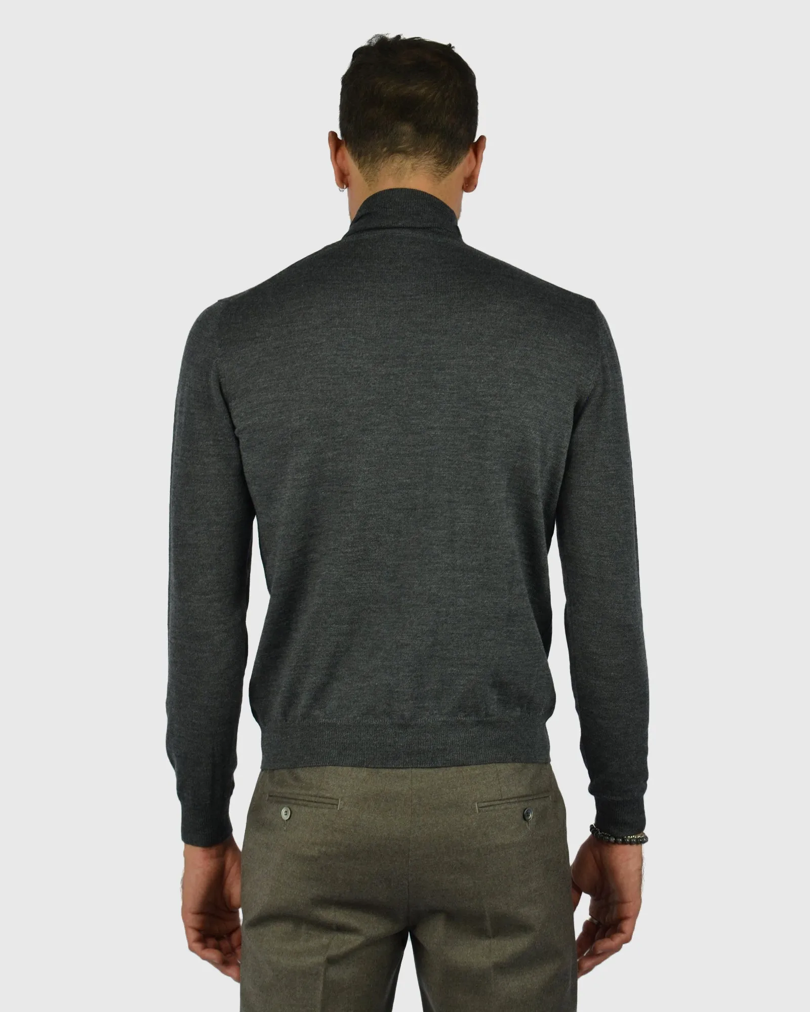 VISCONTI W23R CHARCOAL WOOL ROLL NECK / POLO NECK