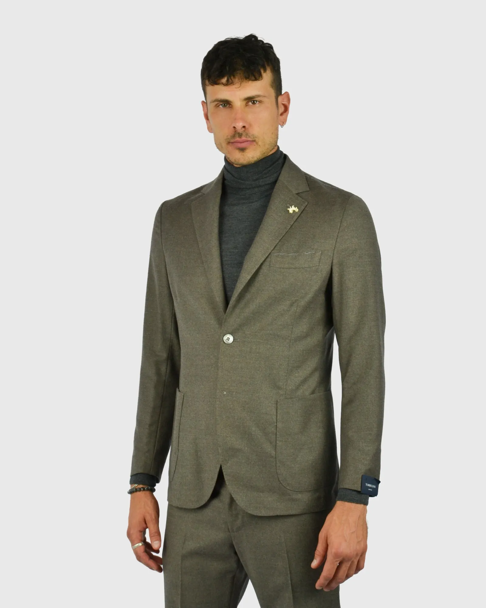 VISCONTI W23R CHARCOAL WOOL ROLL NECK / POLO NECK