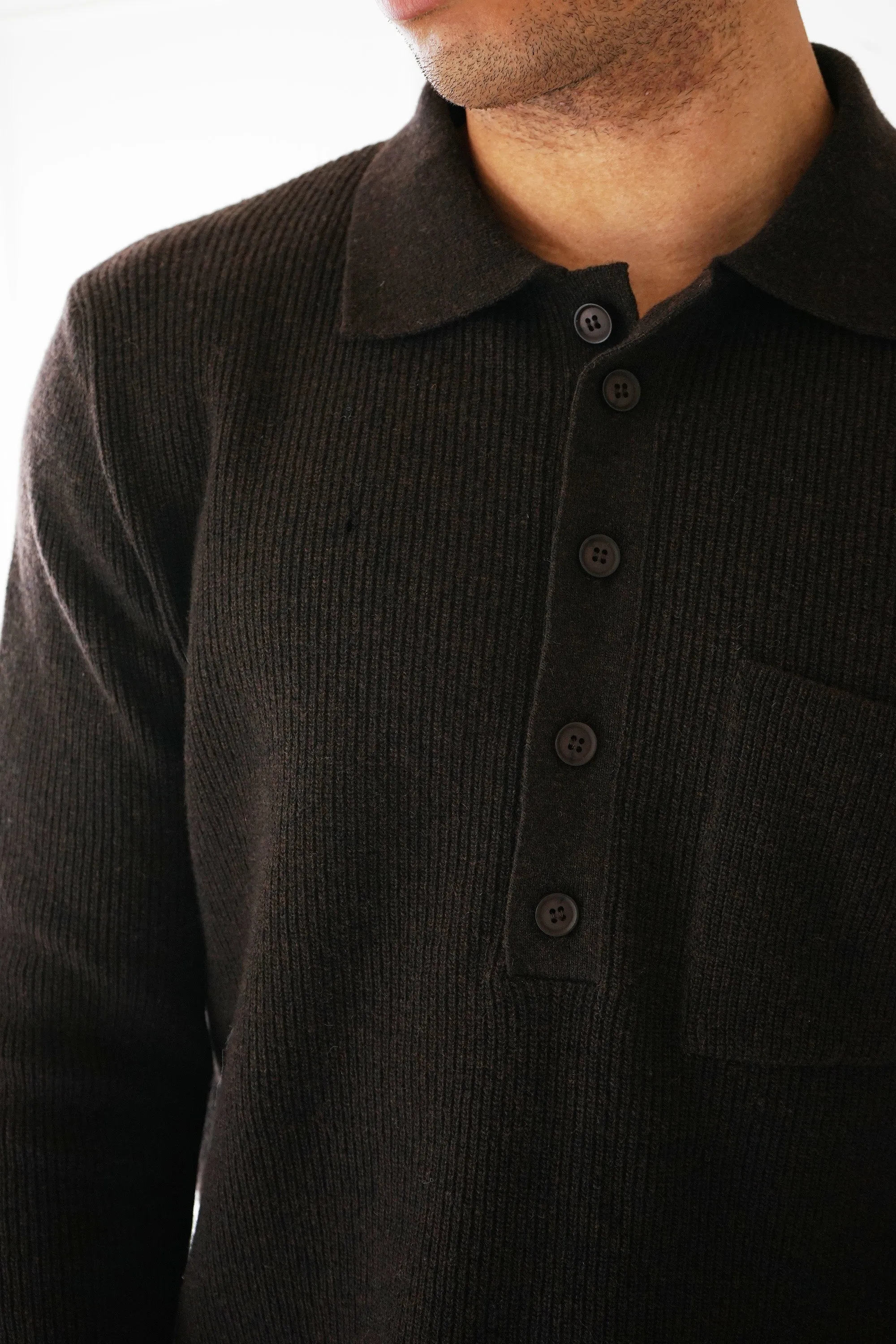 Warren Espresso Polo Sweater