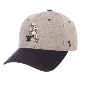 Yale Bulldogs Zephyr Gray & Navy Retro Logo Structured Snapback Hat Cap